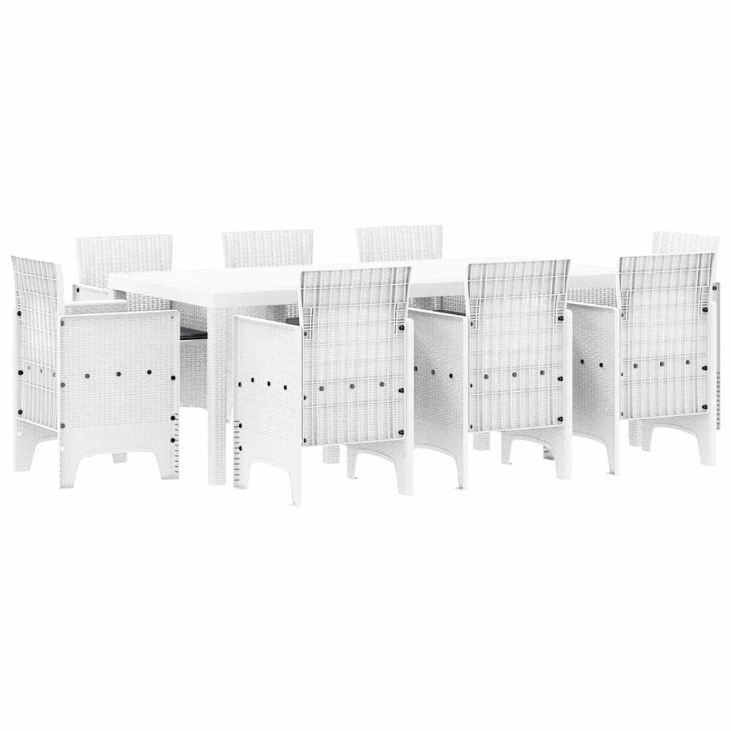 Ensemble de salle à manger pour jardin 9 pcs Blanc - XIOS