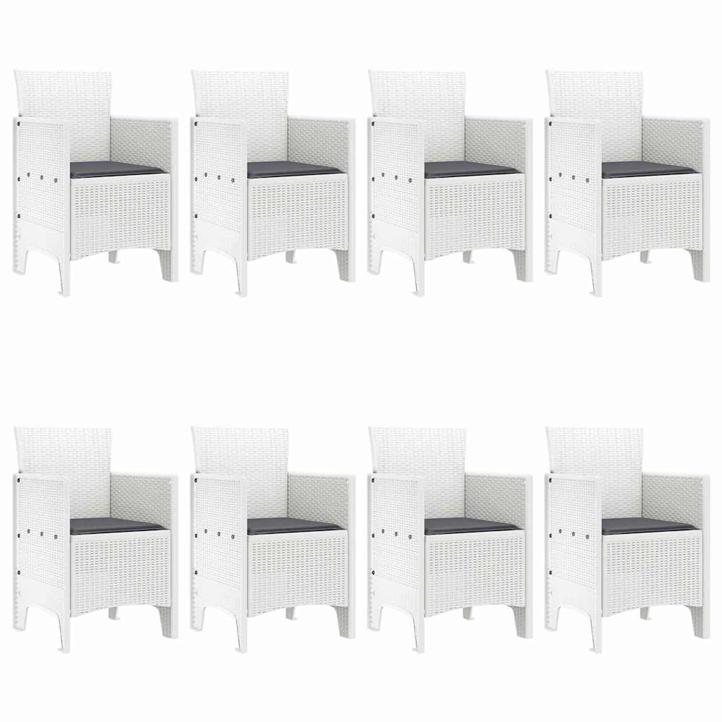 Ensemble de salle à manger pour jardin 9 pcs Blanc - XIOS
