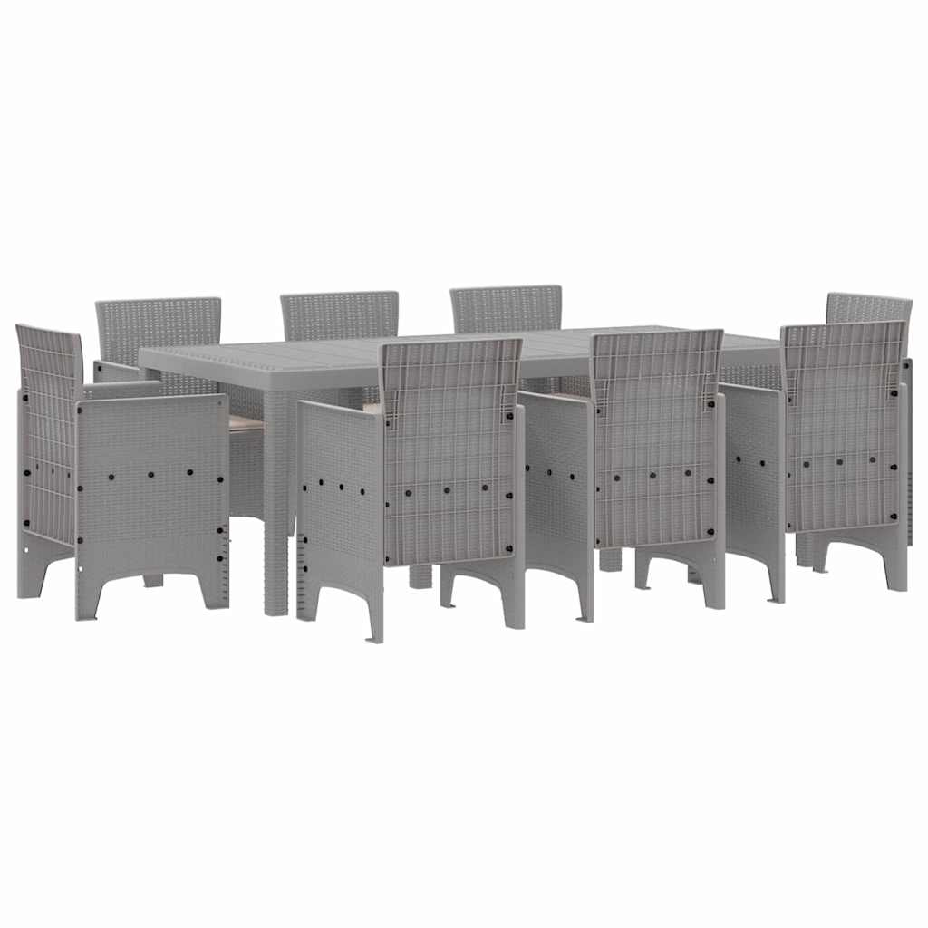 Ensemble de salle à manger pour jardin 9 pcs Gris clair - XIOS