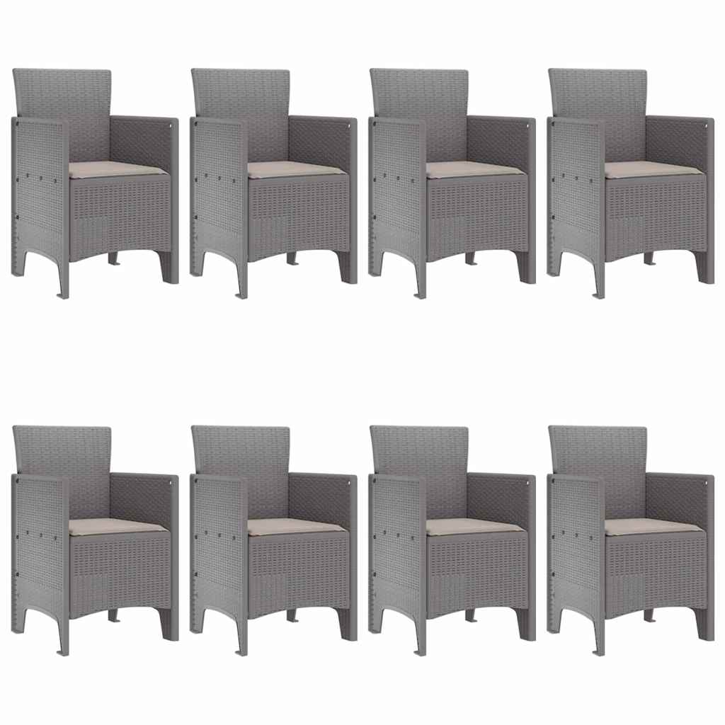 Ensemble de salle à manger pour jardin 9 pcs Gris clair - XIOS