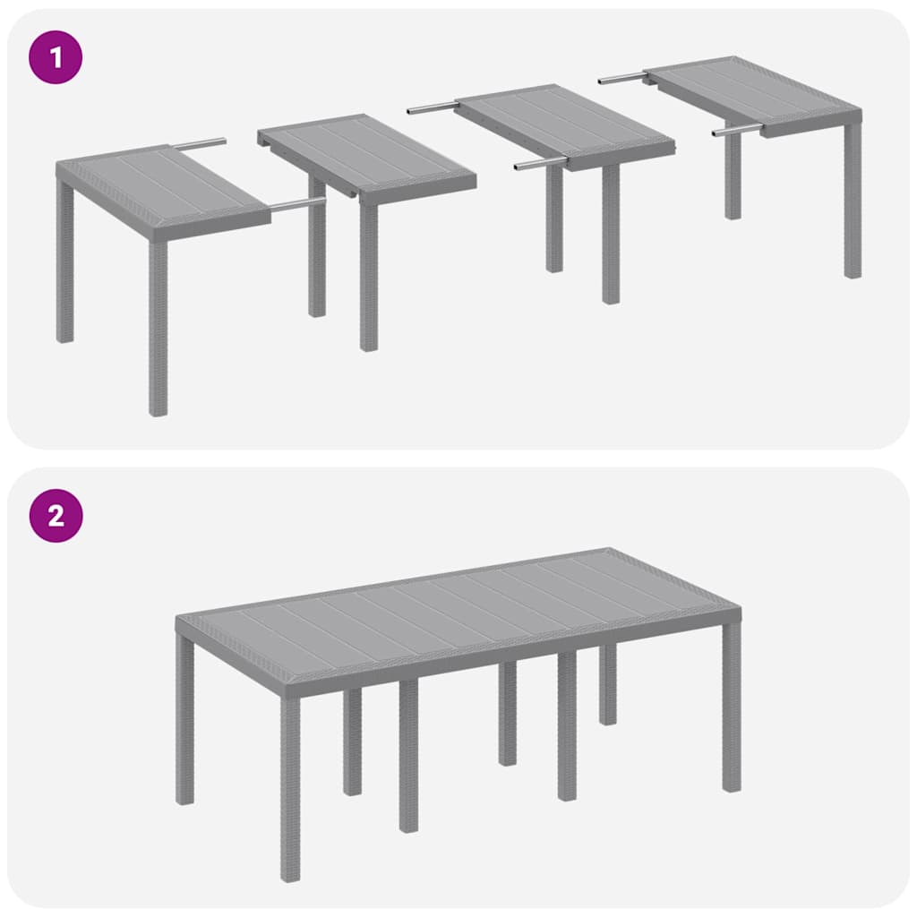 Ensemble de salle à manger pour jardin 9 pcs Gris clair - XIOS