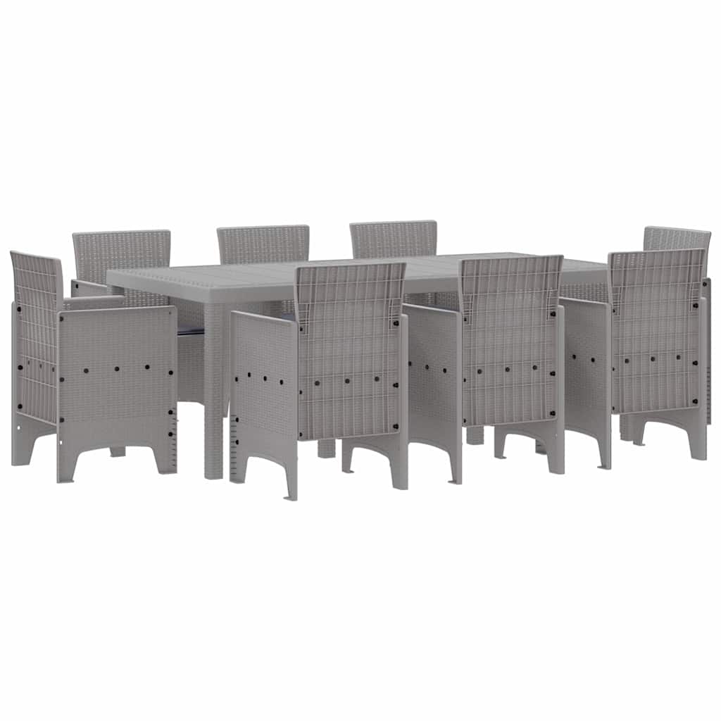 Ensemble de salle à manger pour jardin 9 pcs Gris clair - XIOS