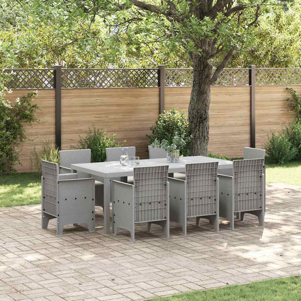 Ensemble de salle à manger pour jardin 9 pcs Gris clair - XIOS