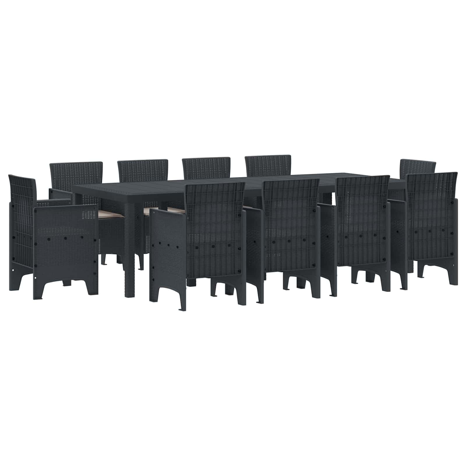 Ensemble de salle à manger pour jardin 11 pcs Anthracite - XIOS