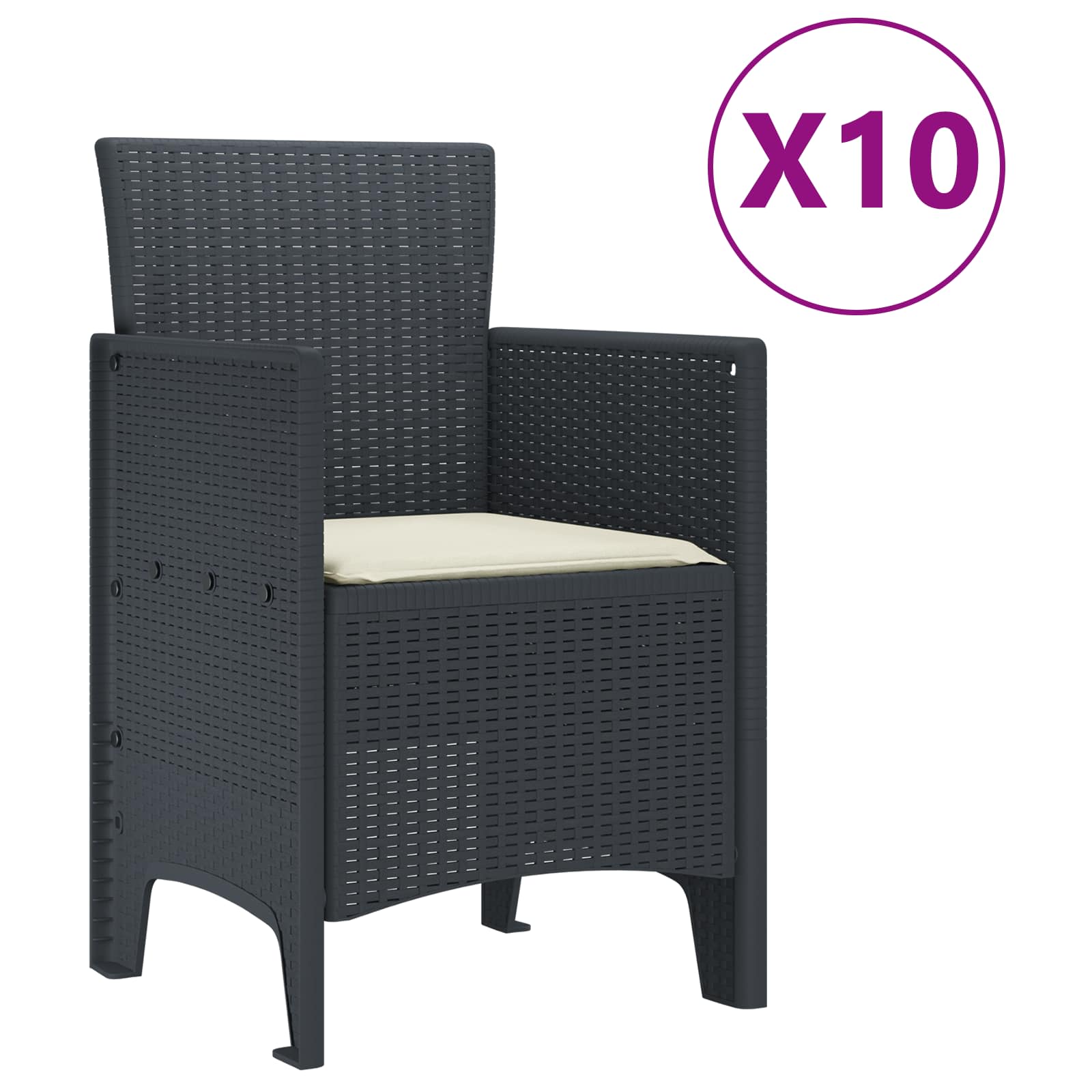 Ensemble de salle à manger pour jardin 11 pcs Anthracite - XIOS