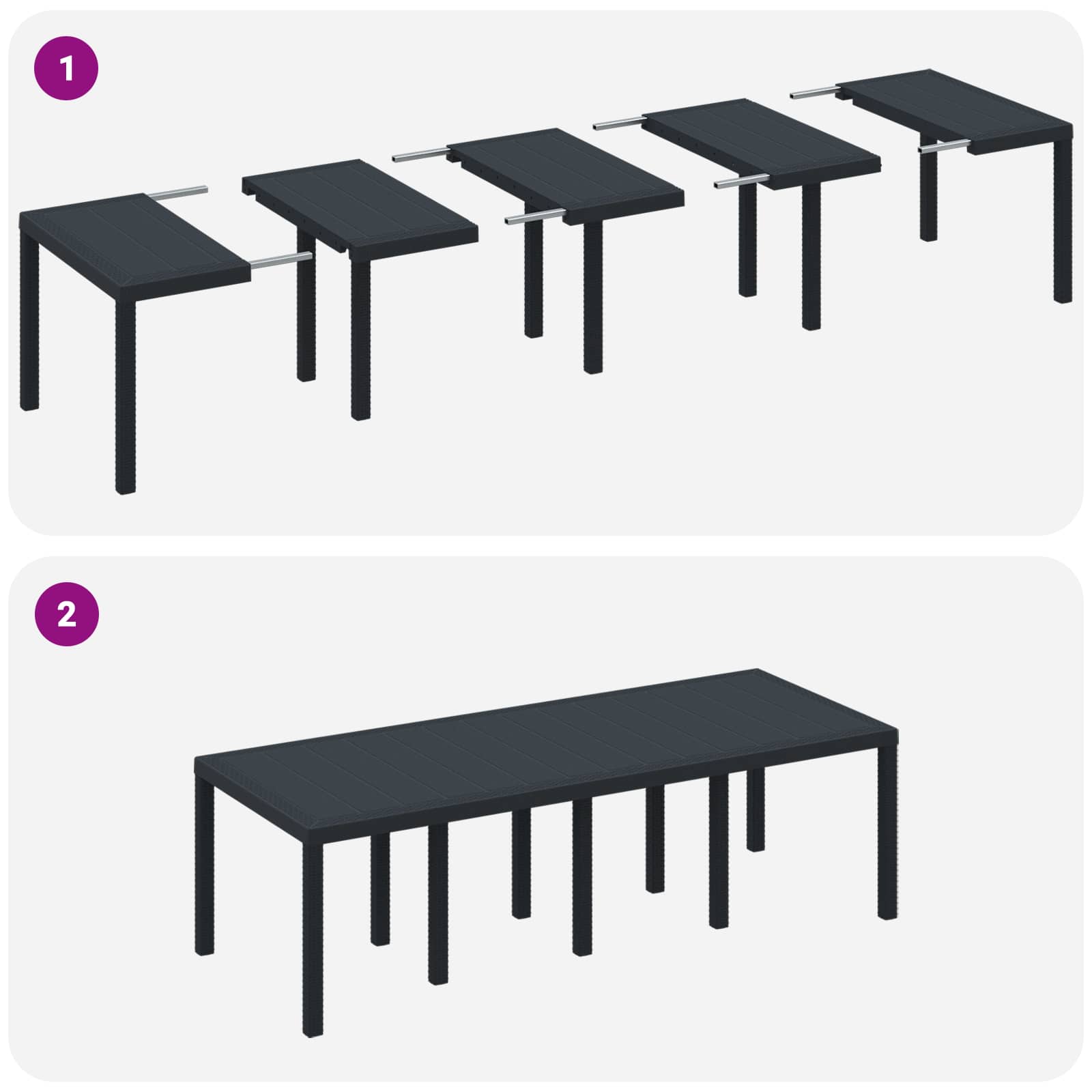 Ensemble de salle à manger pour jardin 11 pcs Anthracite - XIOS