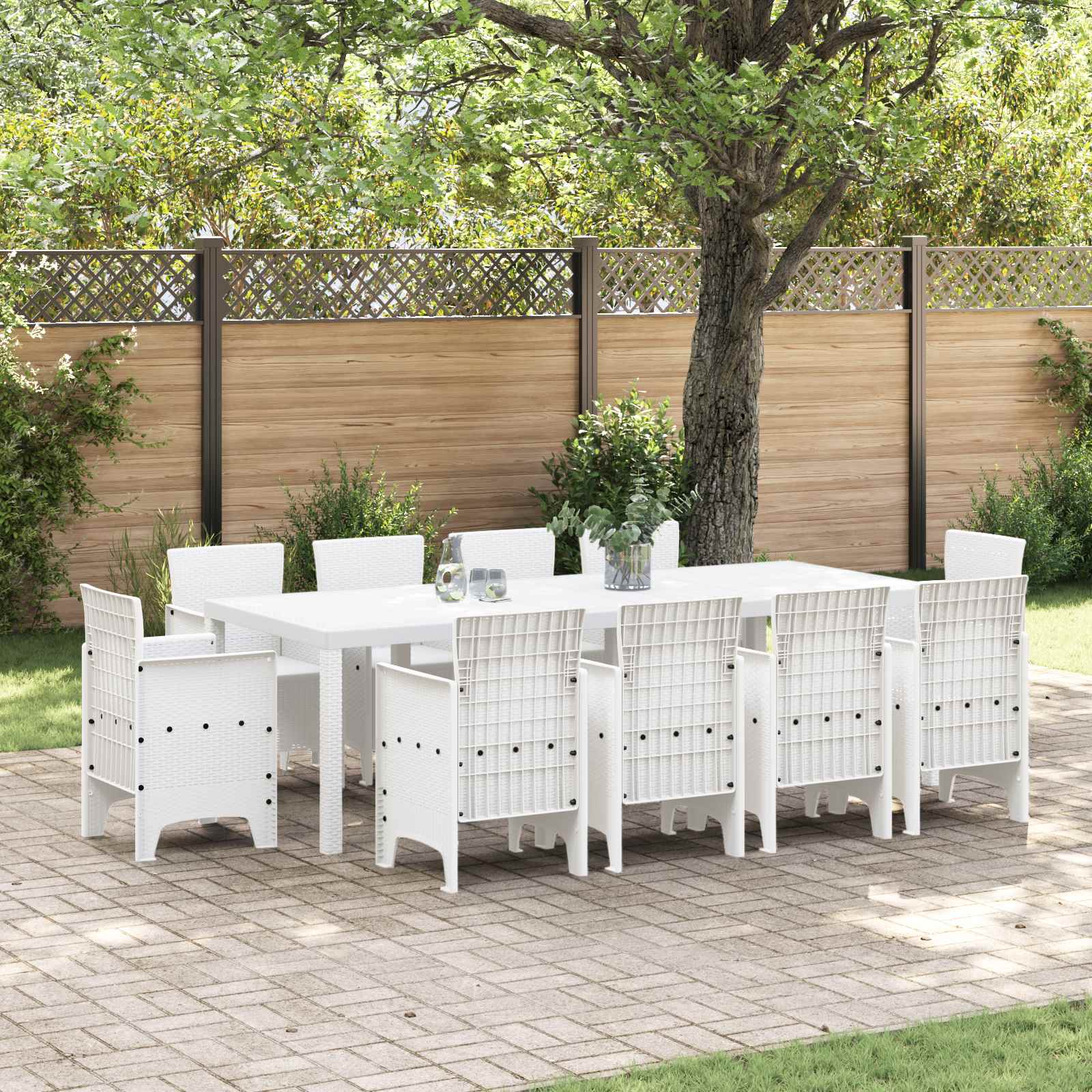 Ensemble de salle à manger pour jardin 11 pc Blanc - XIOS
