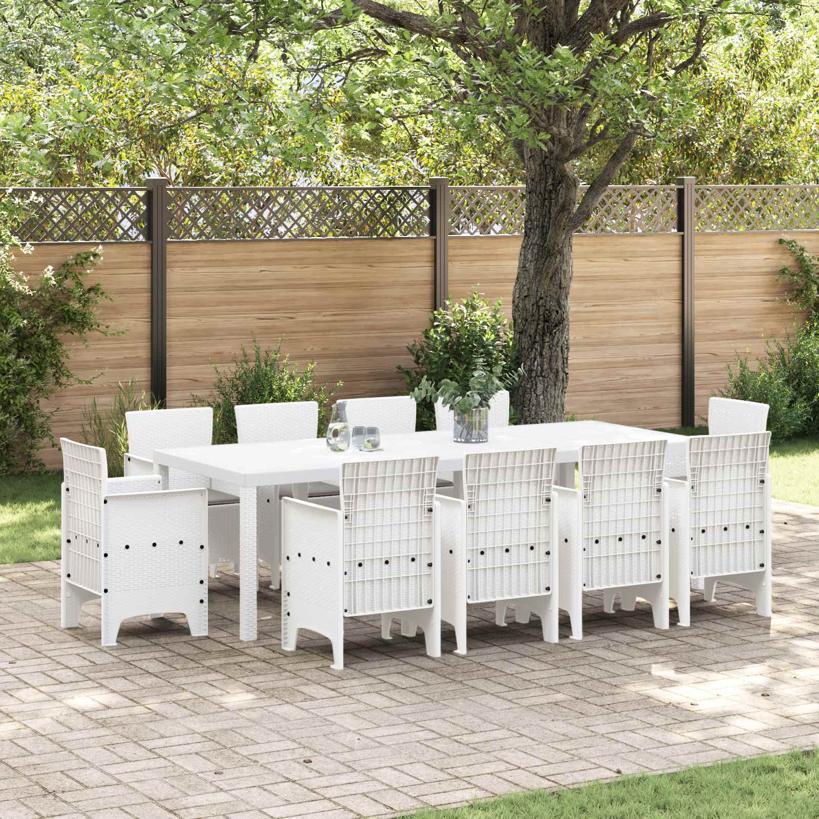 Ensemble de salle à manger pour jardin 11 pc Blanc - XIOS