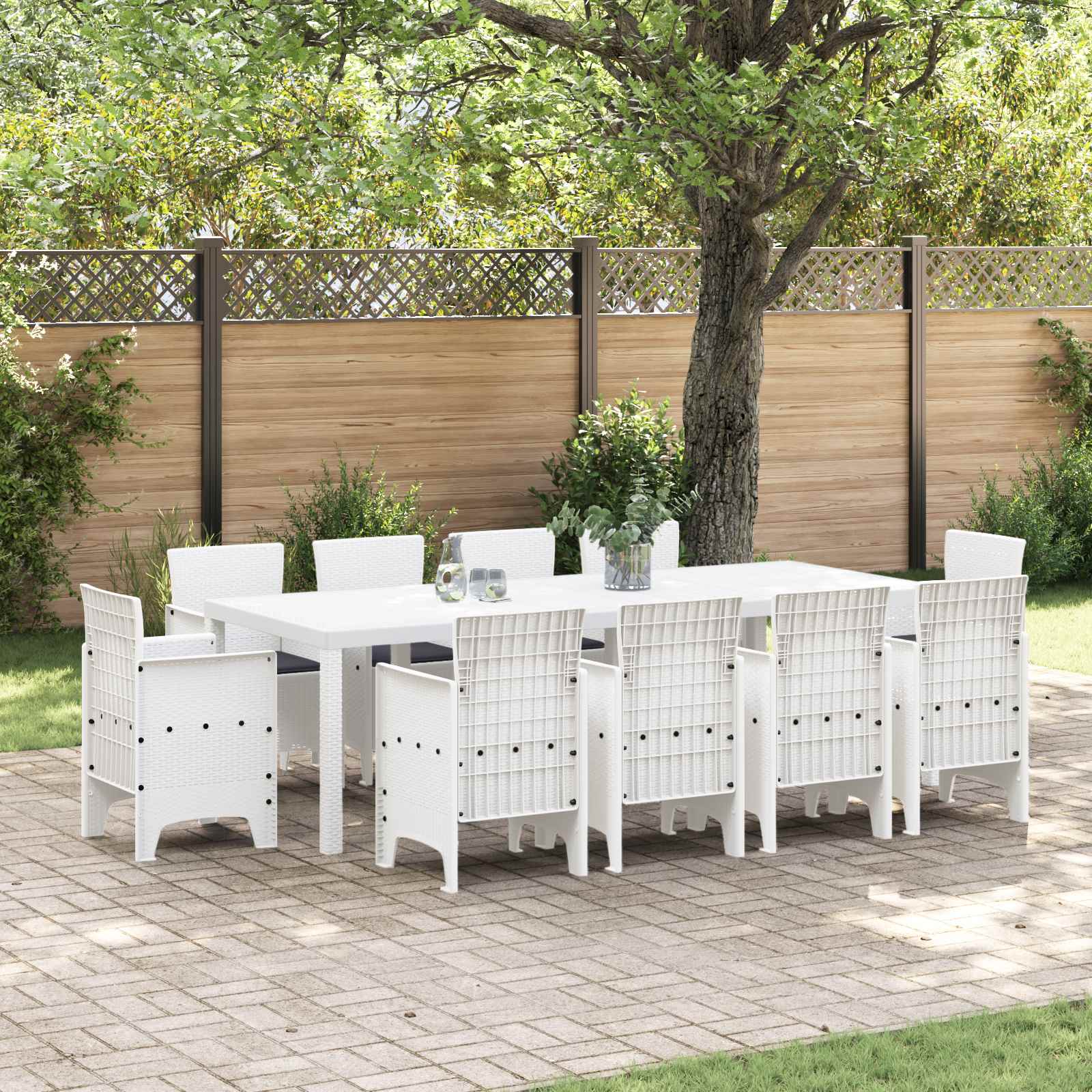 Ensemble de salle à manger pour jardin 11 pc Blanc - XIOS
