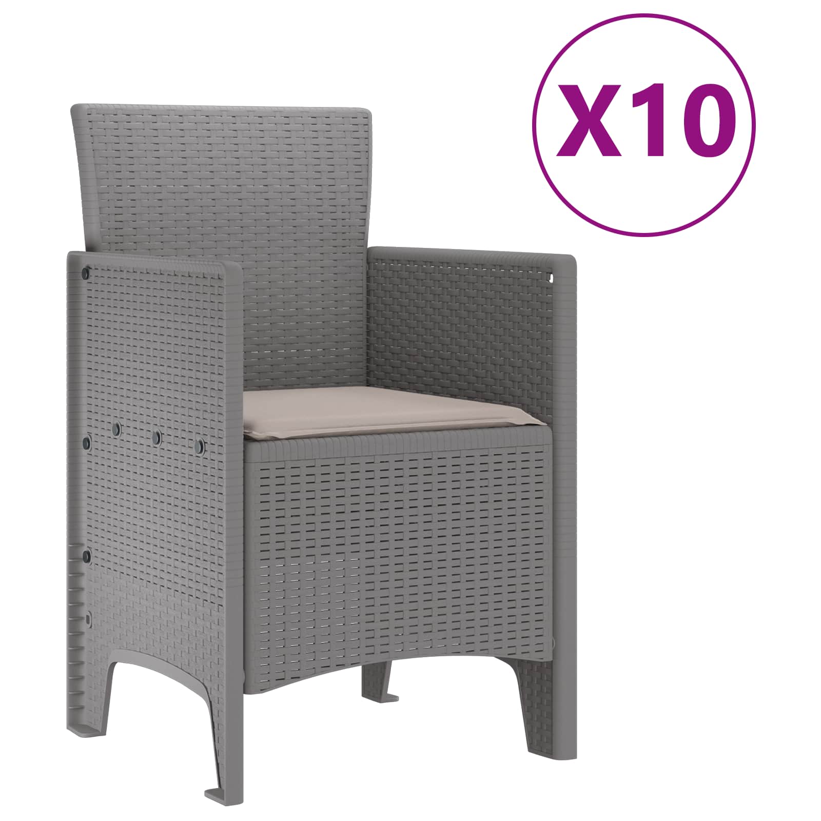 Ensemble de salle à manger pour jardin 11 pc Gris clair - XIOS