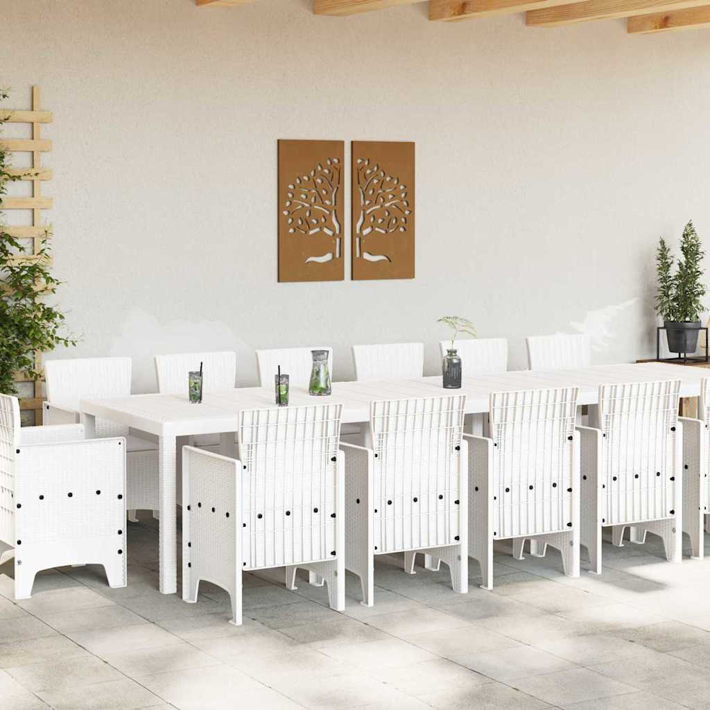 Ensemble de salle à manger pour jardin 15 pcs Blanc Rattan Polt - XIOS