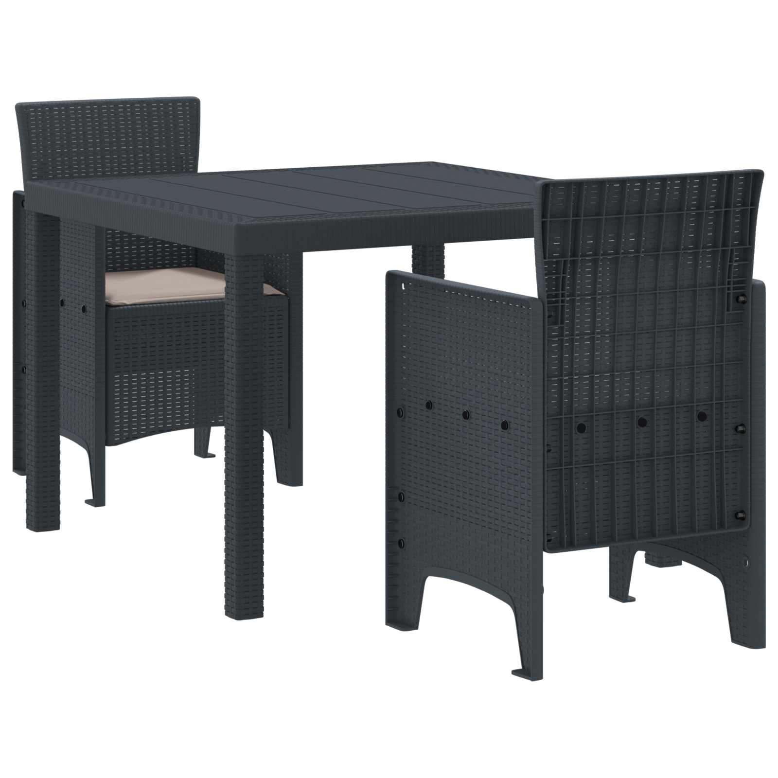 Ensemble de salle à manger pour jardin 3 pcs Anthracite - XIOS