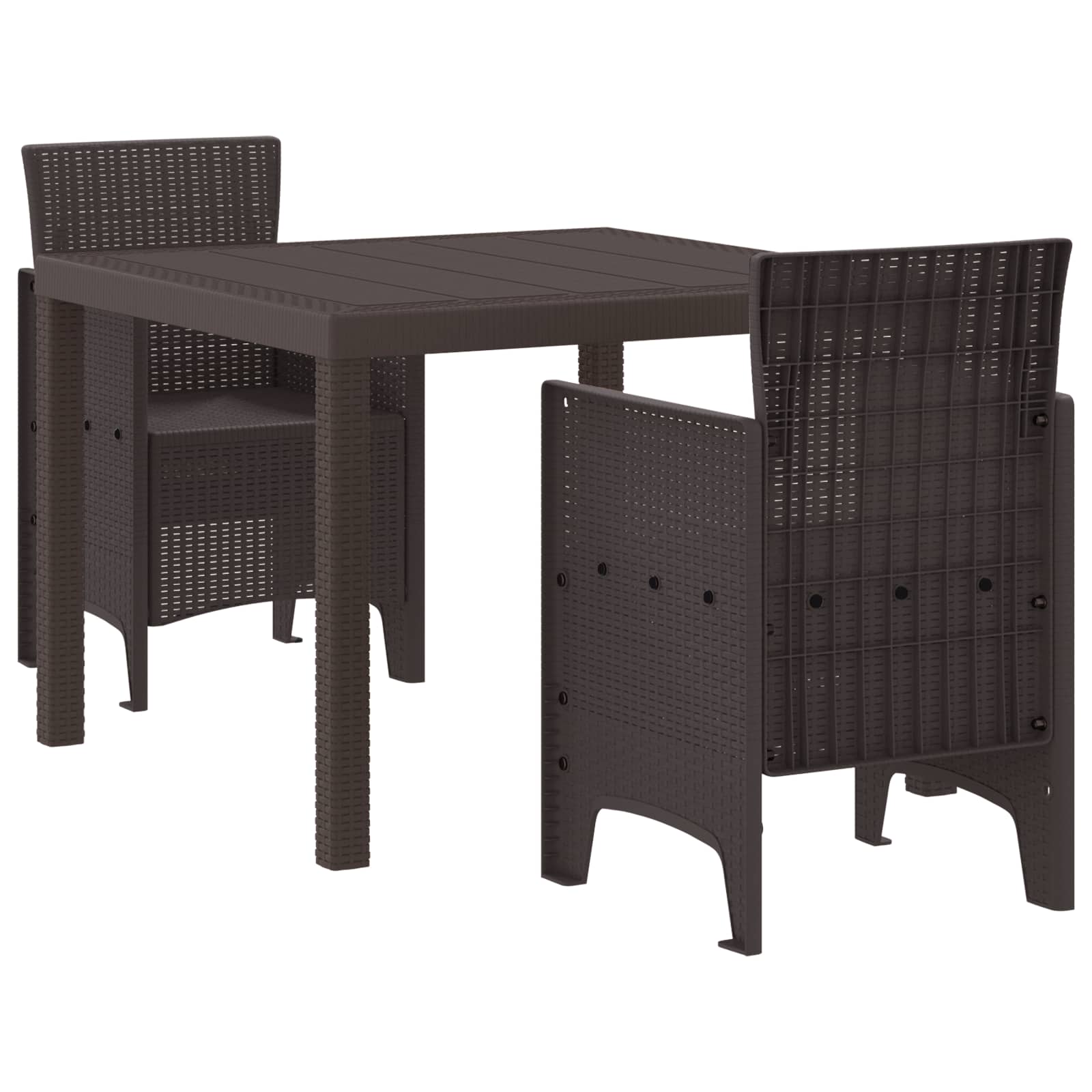 Ensemble de salle à manger pour jardin 3 pc Marron - XIOS
