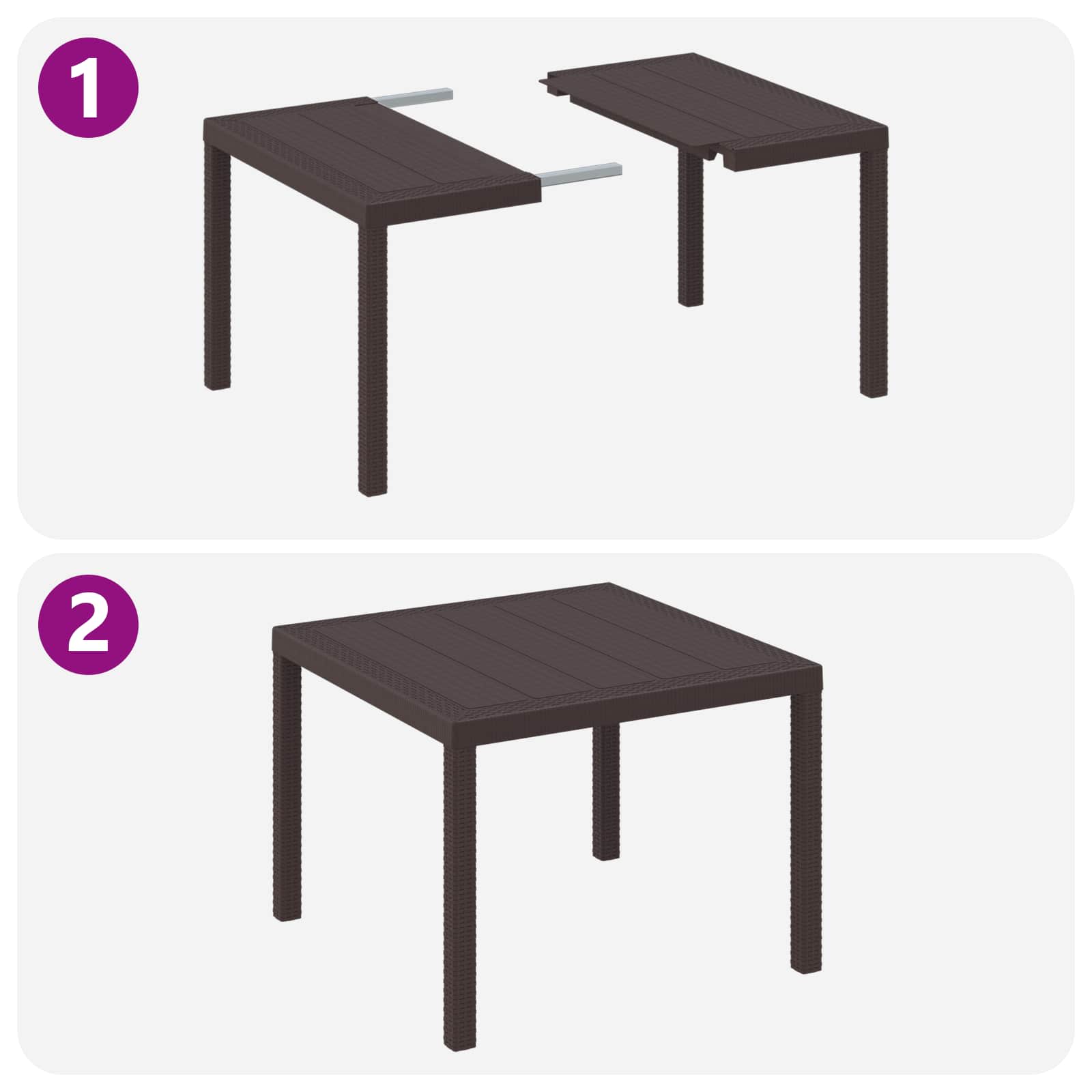 Ensemble de salle à manger pour jardin 3 pcs Marron