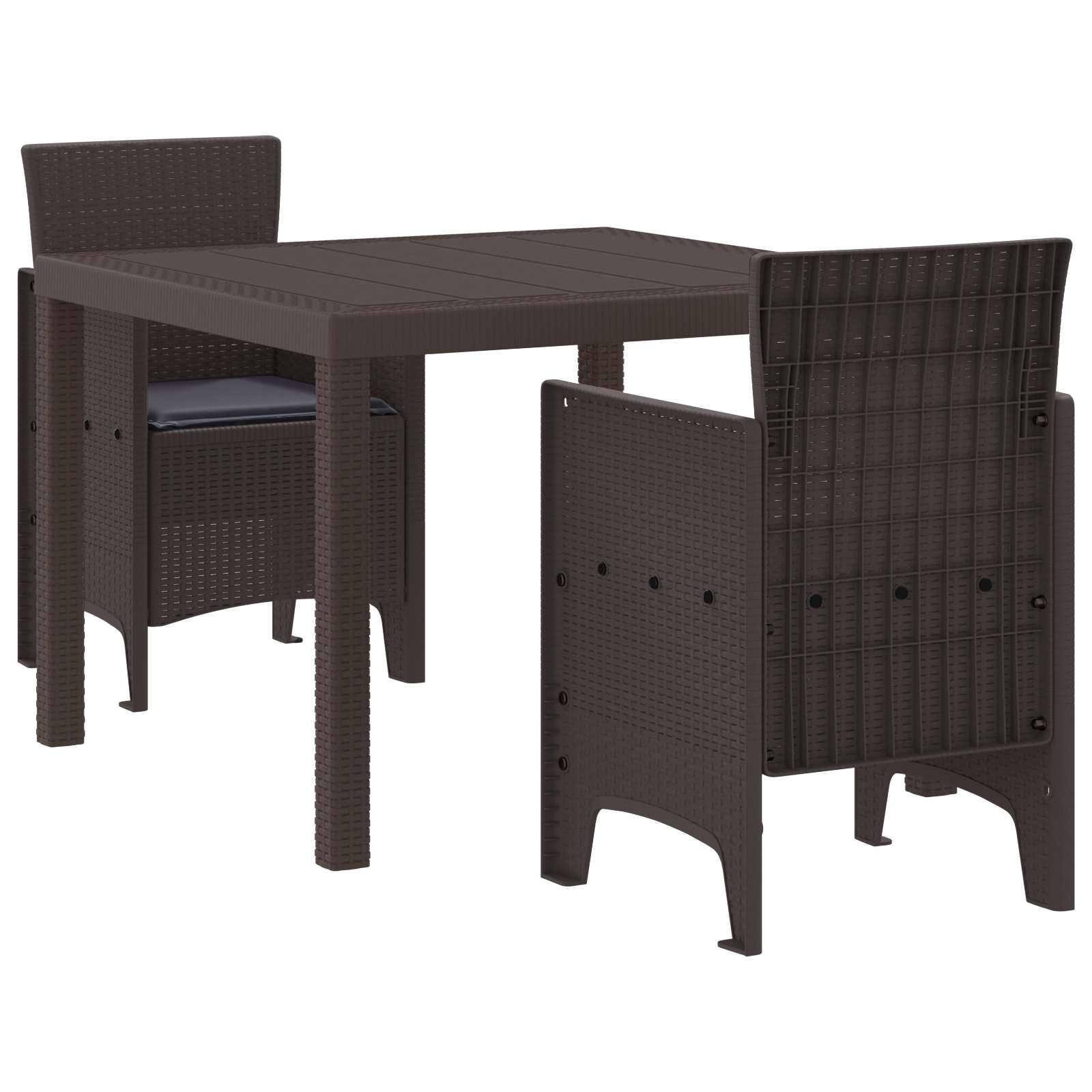 Ensemble de salle à manger pour jardin 3 pc Marron - XIOS