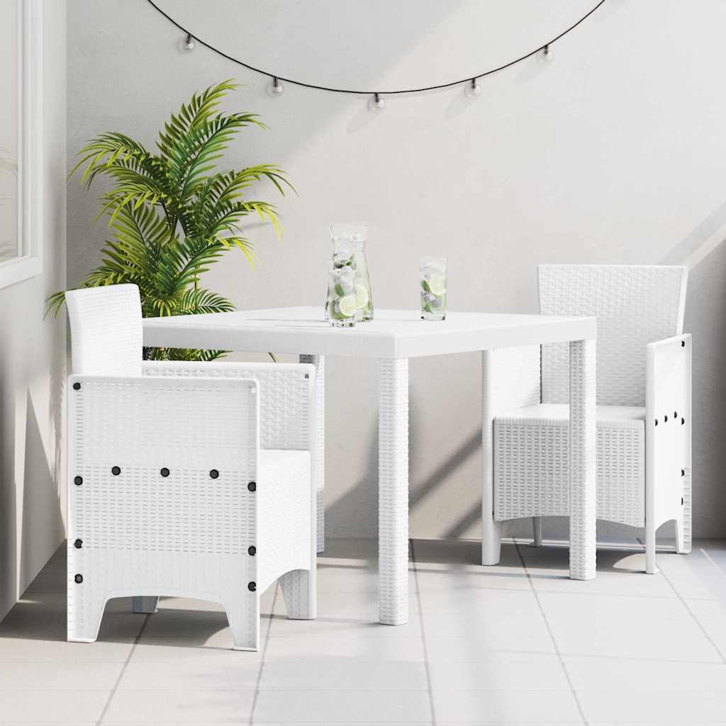 Ensemble de salle à manger pour jardin 3 pc Blanc Polypropylène - XIOS