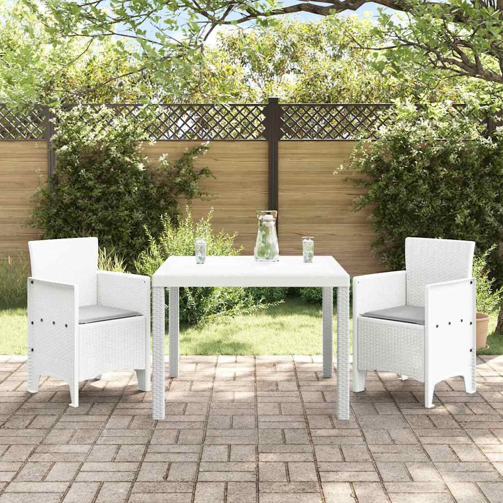 Ensemble de salle à manger pour jardin 3 pc Blanc Polypropylène - XIOS
