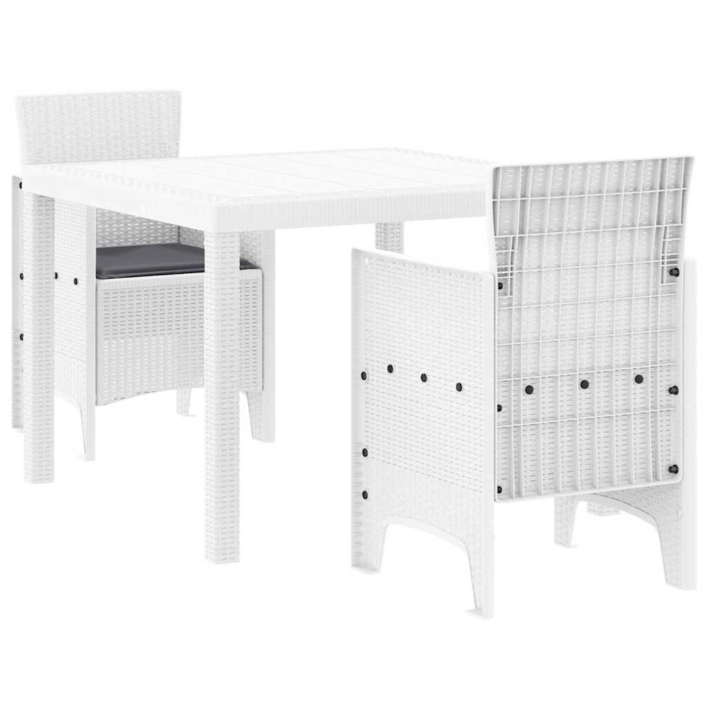 Ensemble de salle à manger pour jardin 3 pc Blanc Polypropylène - XIOS
