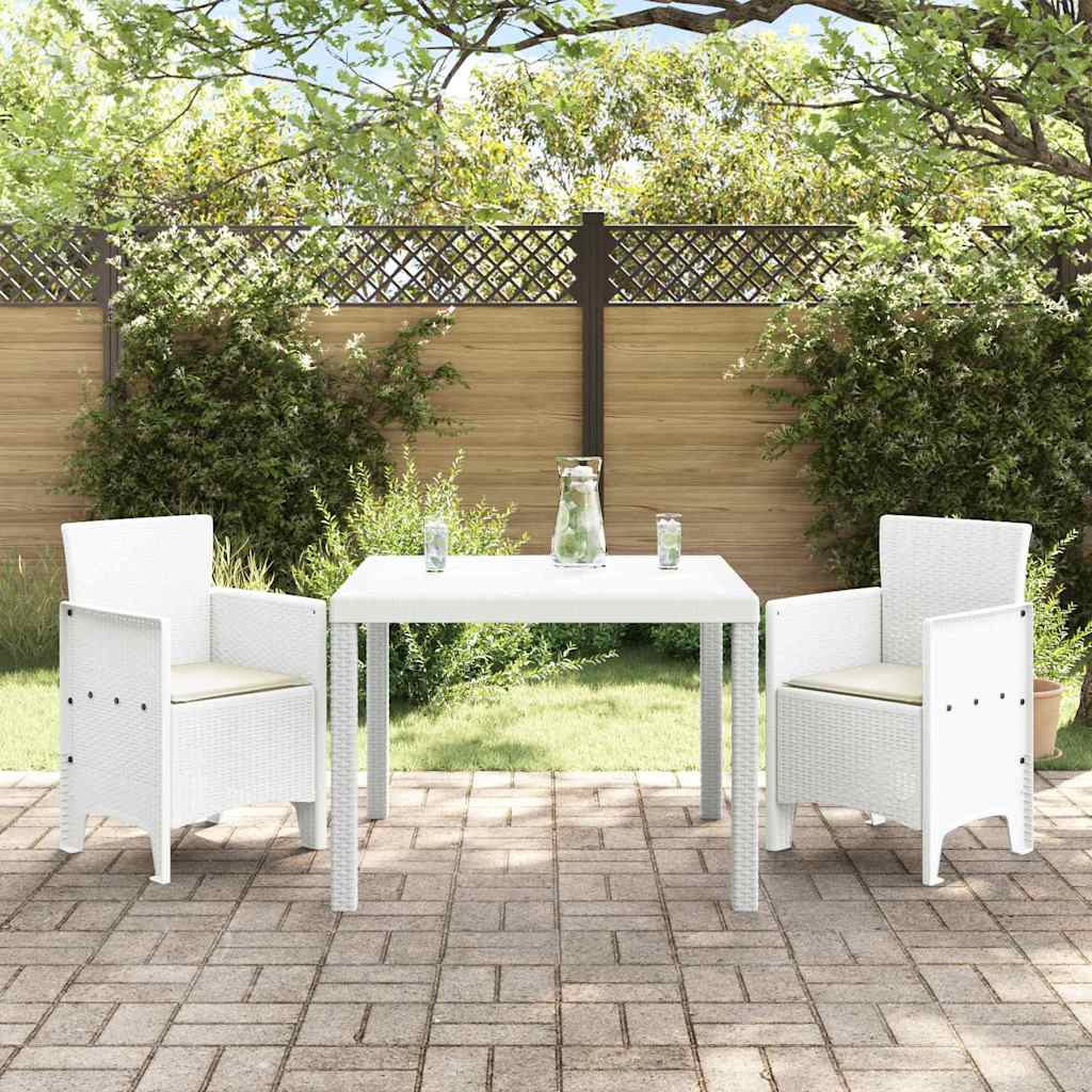 Ensemble de salle à manger pour jardin 3 pc Blanc Polypropylène - XIOS