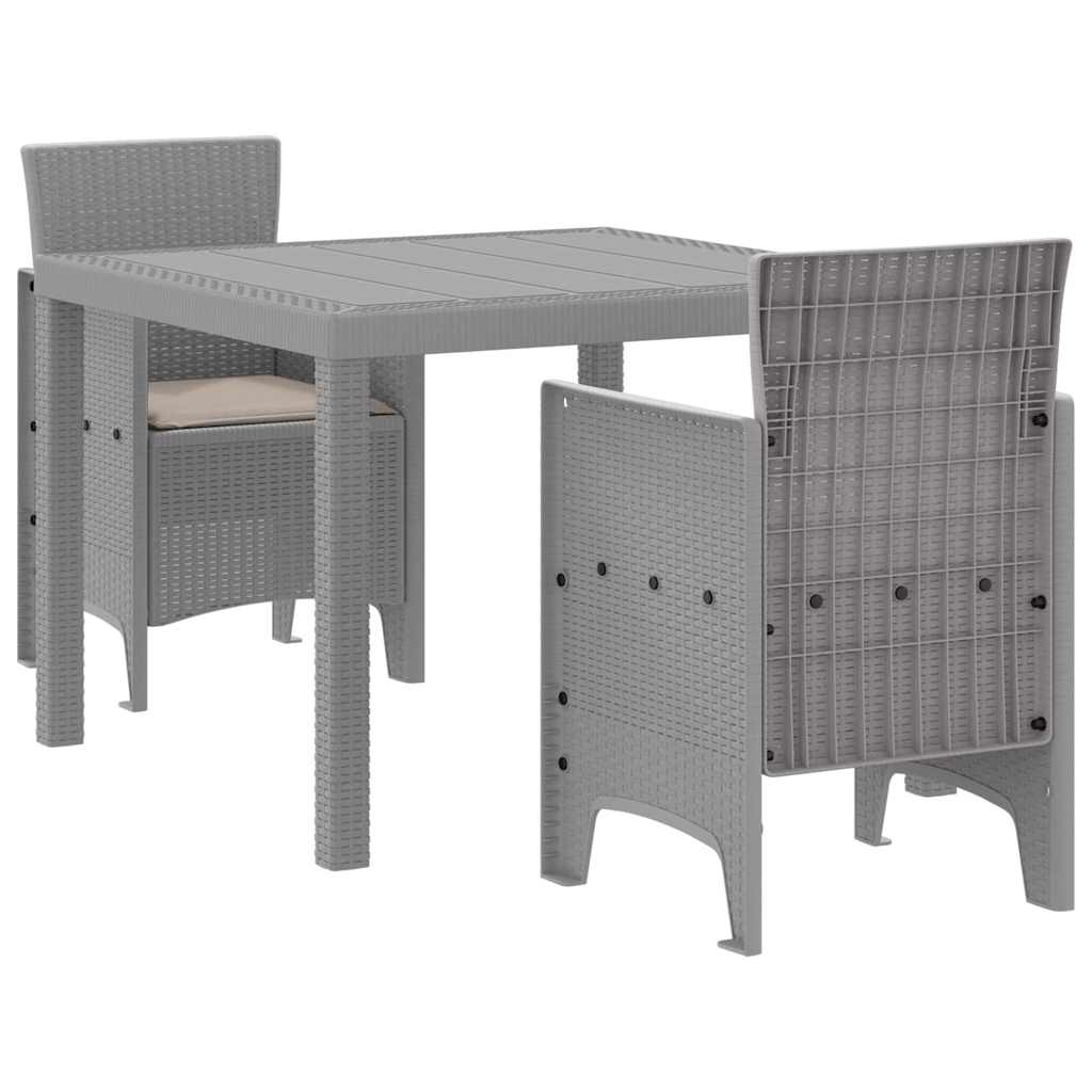 Ensemble de salle à manger pour jardin 3 pc Gris clair - XIOS