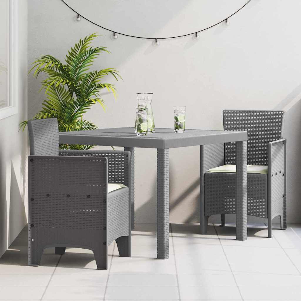 Ensemble de salle à manger pour jardin 3 pc Gris clair - XIOS
