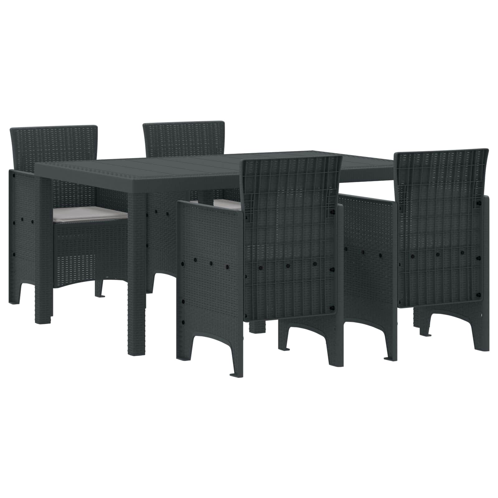 Ensemble de salle à manger pour jardin 5 pc Anthracite