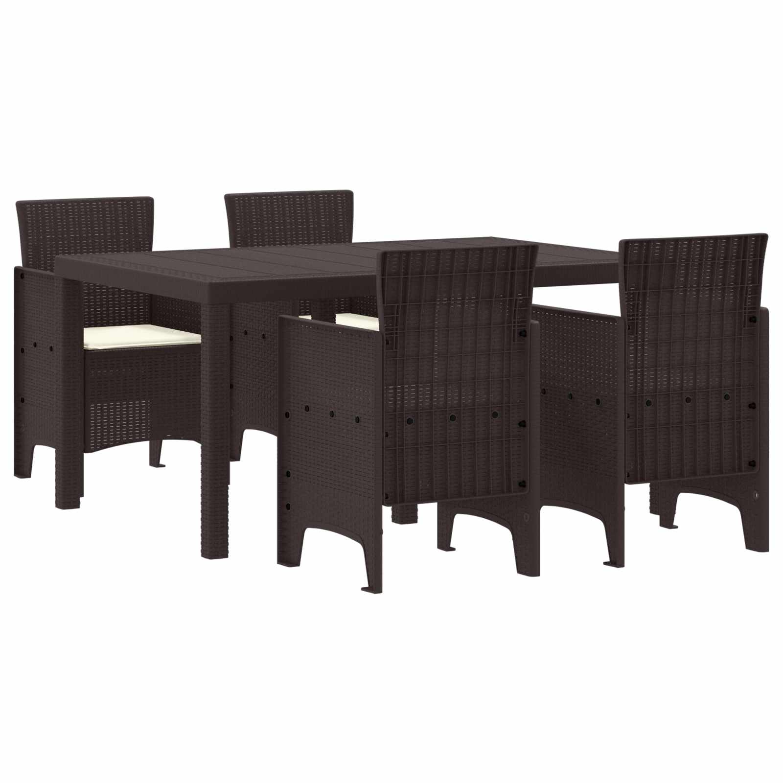Ensemble de salle à manger pour jardin 5 pcs Marron Rattan Polt - XIOS