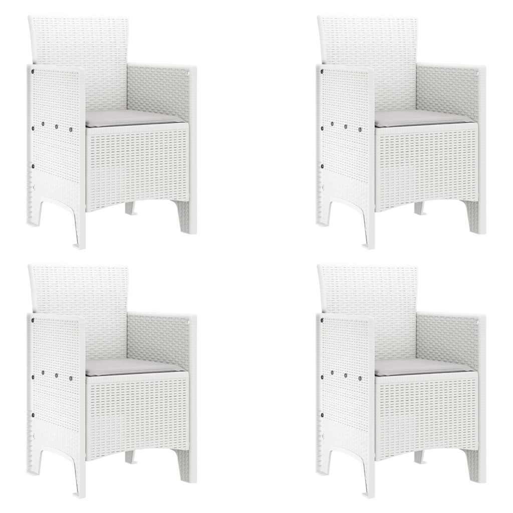 Ensemble de salle à manger pour jardin 5 pc Blanc Rattan Polt