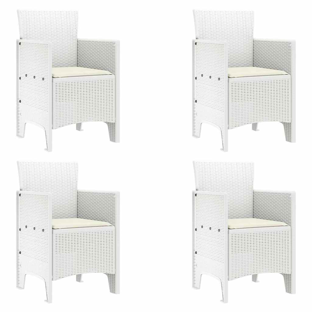 Ensemble de salle à manger pour jardin 5 pc Blanc Rattan Polt