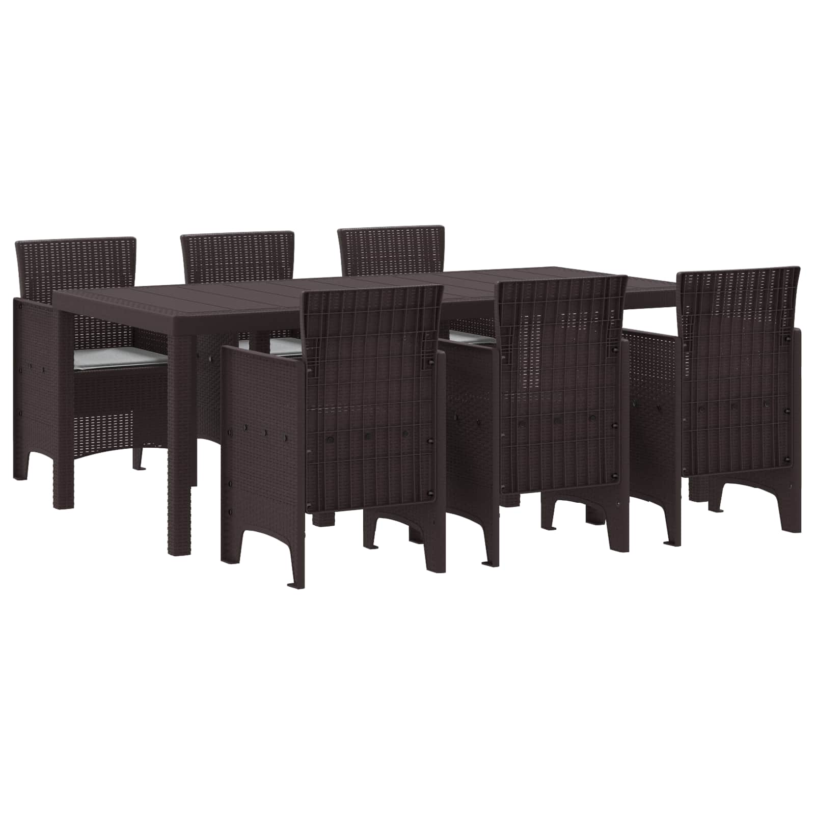 Ensemble de salle à manger pour jardin 7 pcs Marron - XIOS