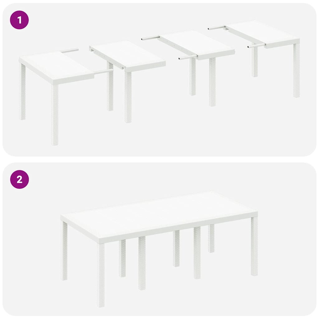 Ensemble de salle à manger pour jardin 7 pcs Blanc - XIOS