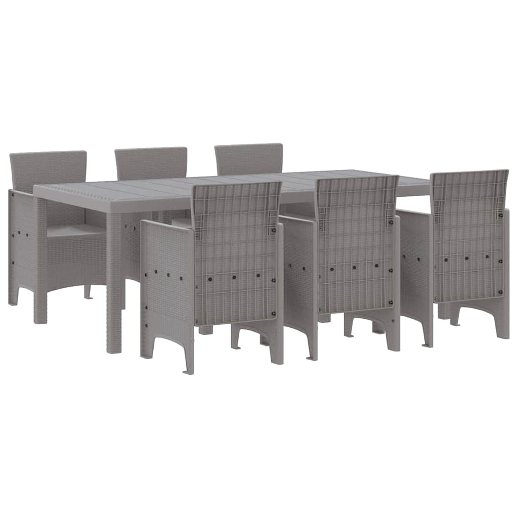 Ensemble de salle à manger pour jardin 7 pcs Gris clair - XIOS