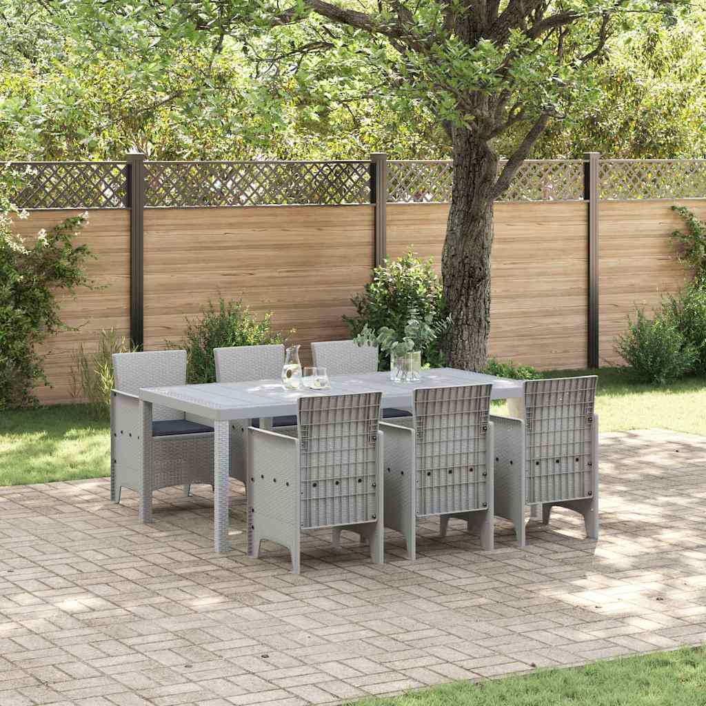 Ensemble de salle à manger pour jardin 7 pcs Gris clair - XIOS