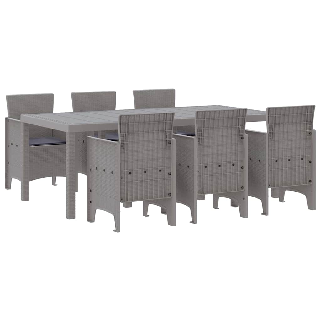 Ensemble de salle à manger pour jardin 7 pcs Gris clair - XIOS