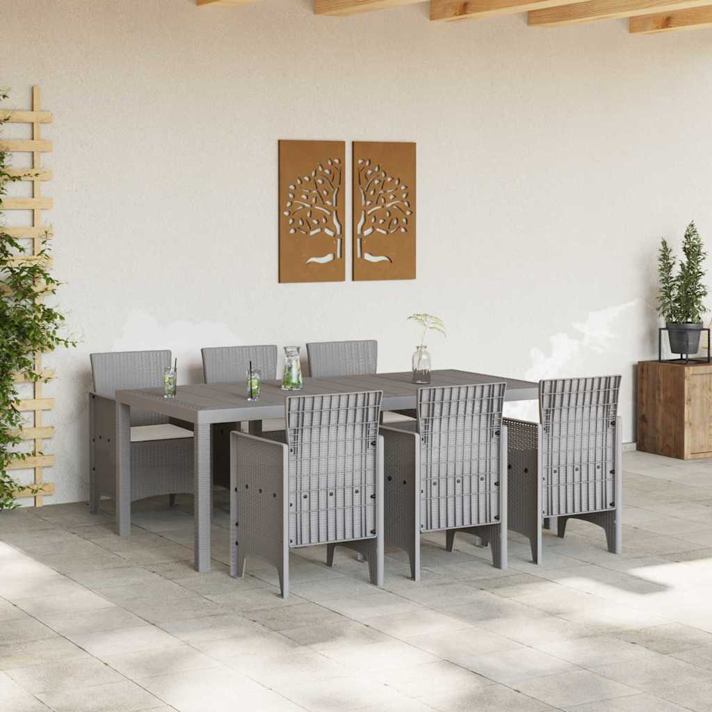 Ensemble de salle à manger pour jardin 7 pcs Gris clair - XIOS