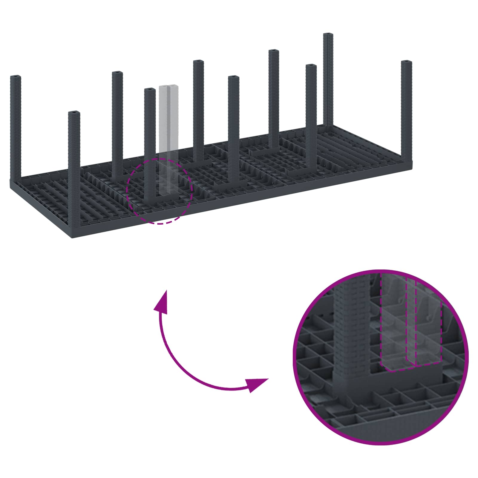 Ensemble de salle à manger pour jardin 9 pcs Anthracite - XIOS