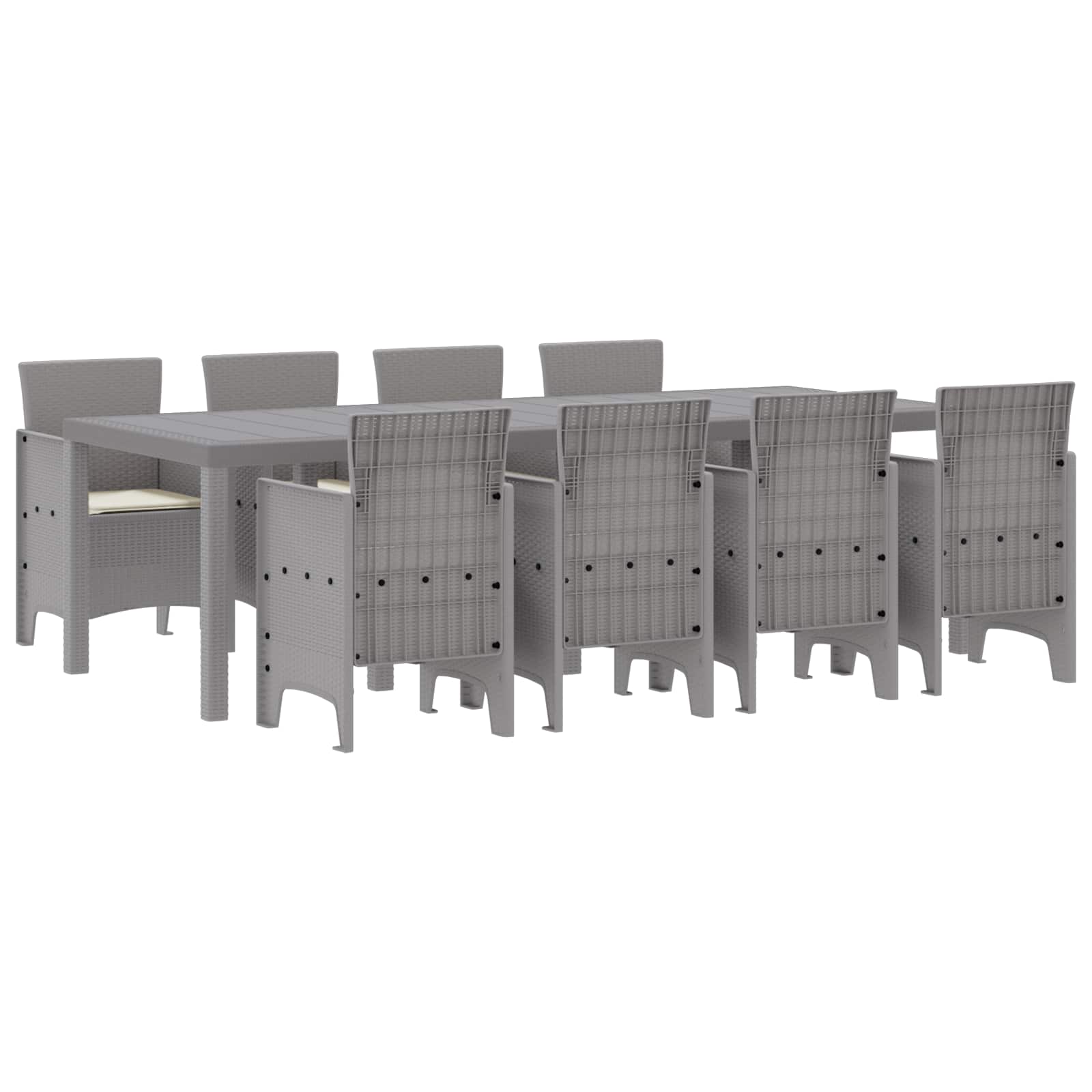 Ensemble de salle à manger pour jardin 9 pc Blanc Polypropylène - XIOS
