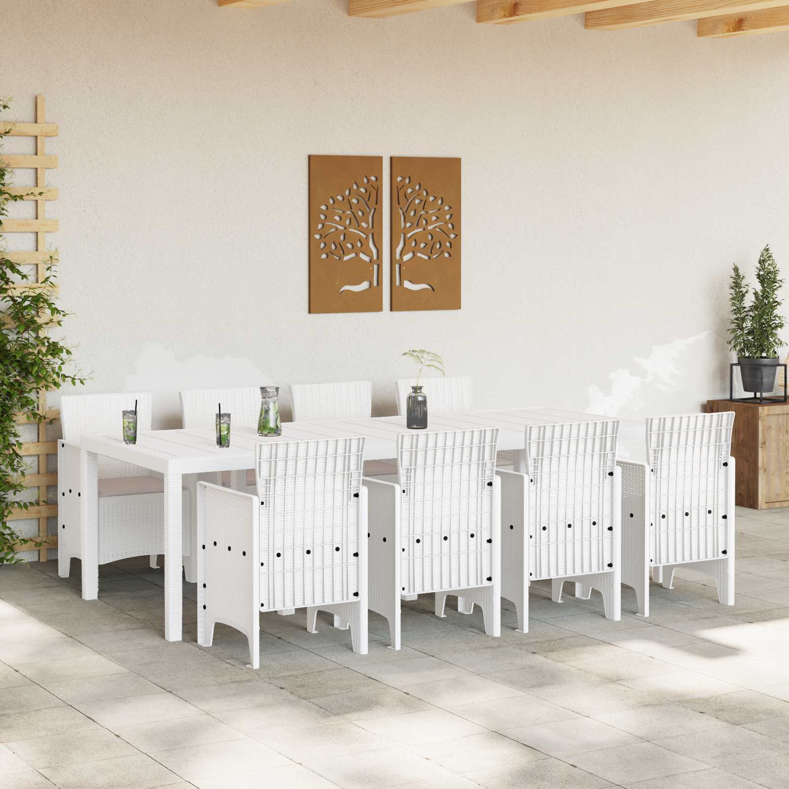 Ensemble de salle à manger pour jardin 9 pc Gris clair - XIOS