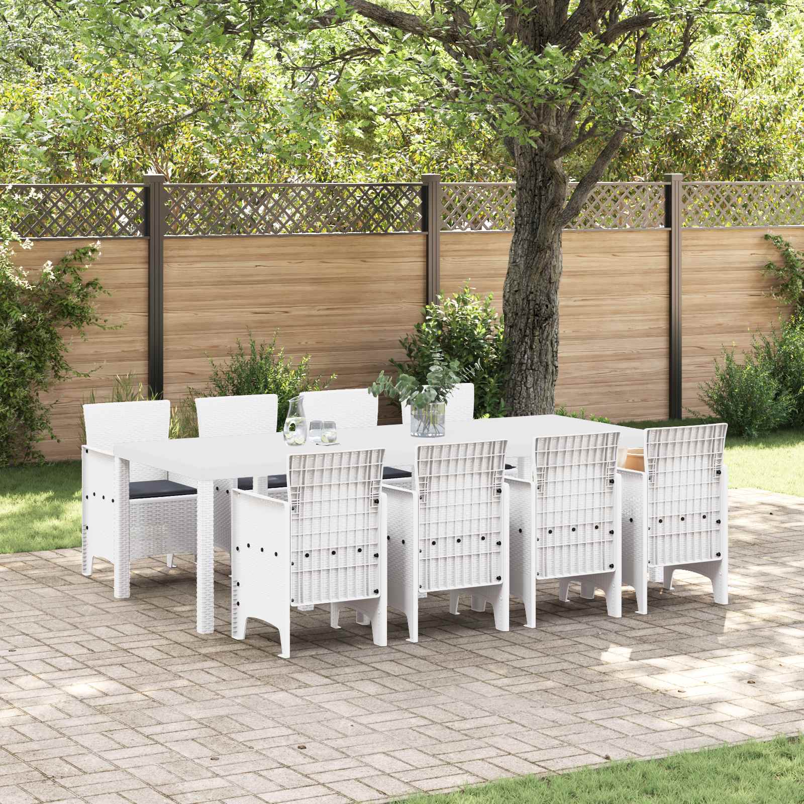 Ensemble de salle à manger pour jardin 9 pc Gris clair - XIOS