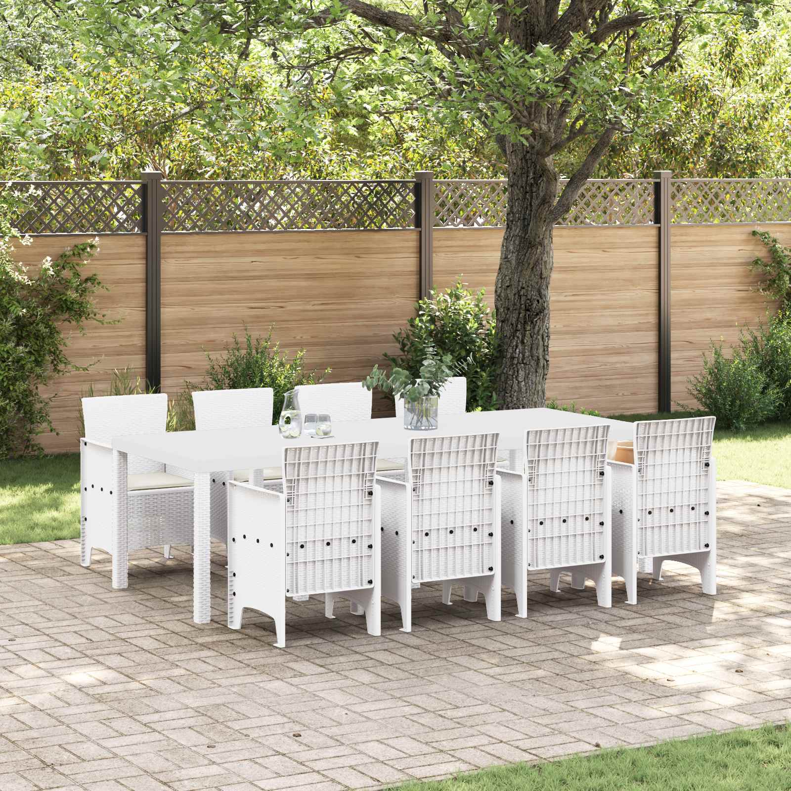 Ensemble de salle à manger pour jardin 9 pc Gris clair - XIOS