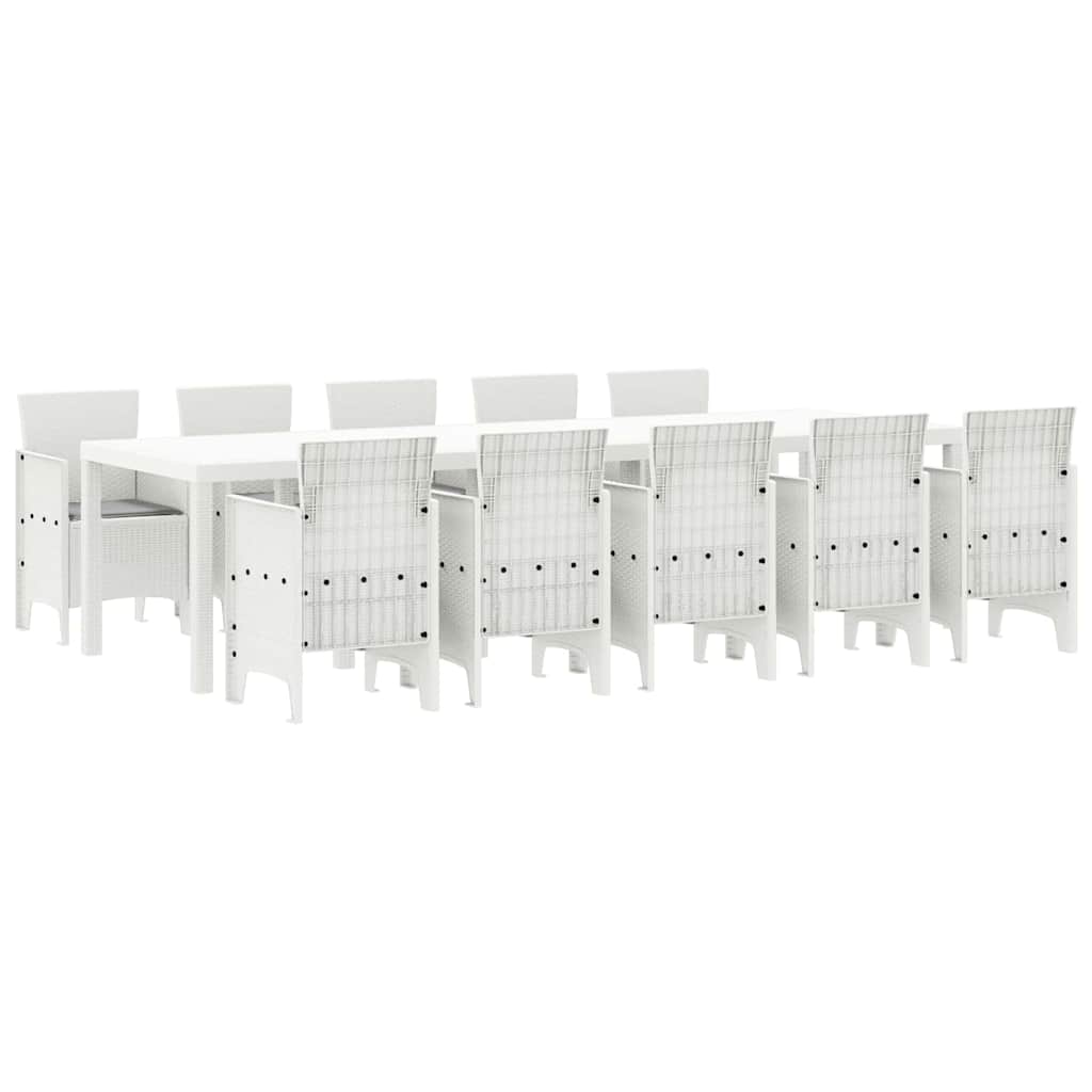Ensemble de salle à manger pour jardin 11 pc Rotin et polyester