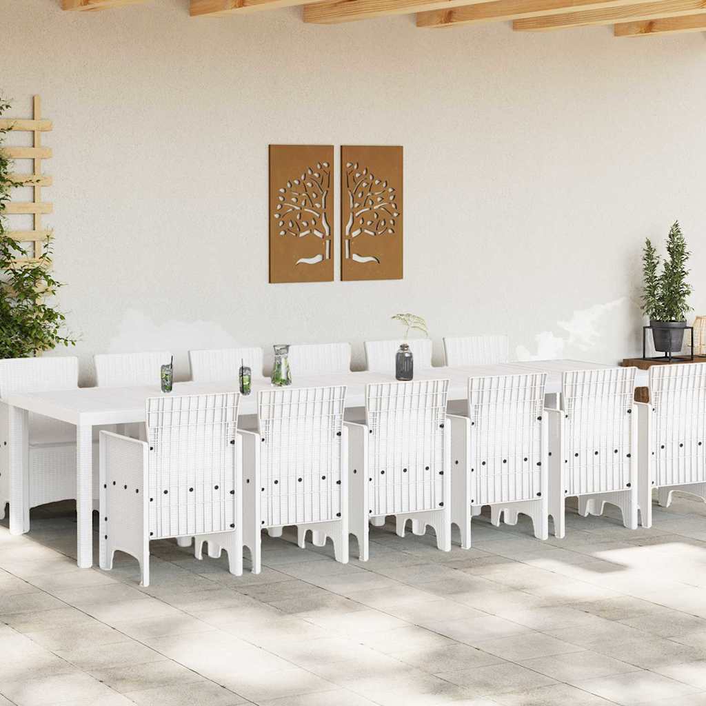 Ensemble de salle à manger pour jardin 13 pcs Blanc Rattan Polt - XIOS