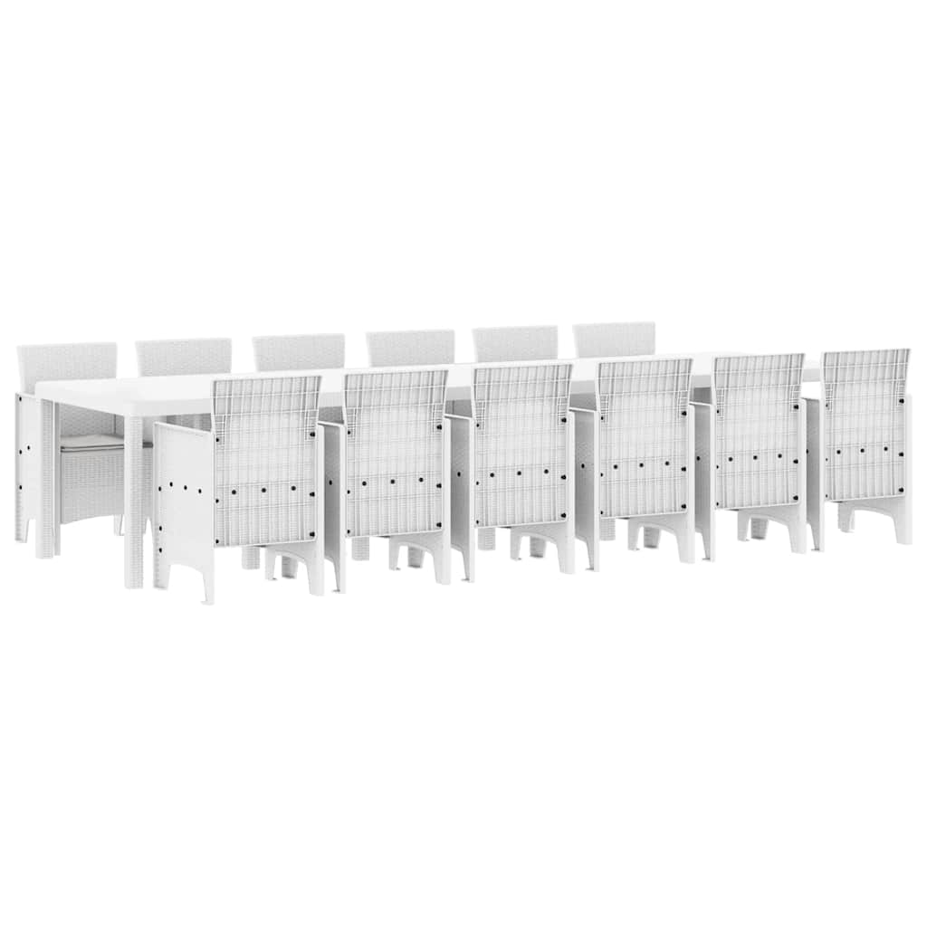 Ensemble de salle à manger pour jardin 13 pcs Blanc Rattan Polt - XIOS