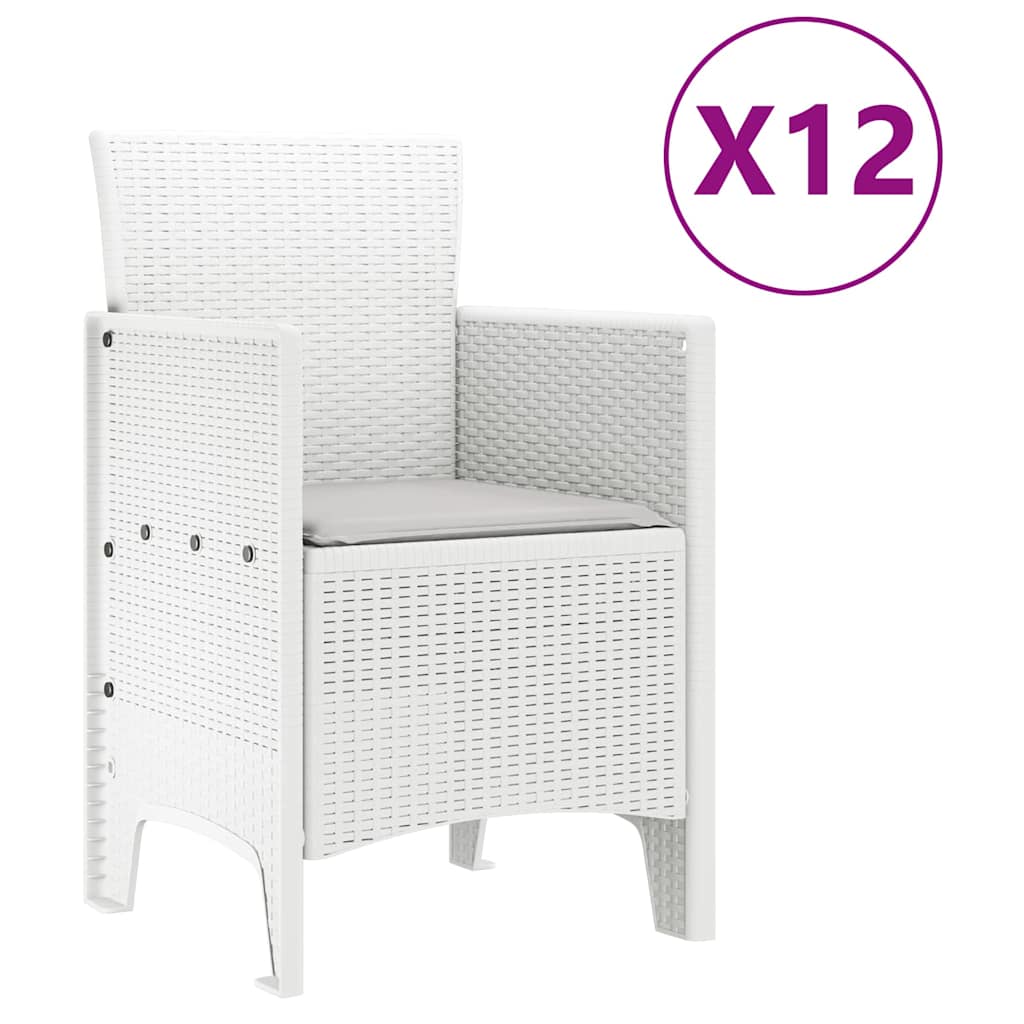 Ensemble de salle à manger pour jardin 13 pcs Blanc Rattan Polt - XIOS