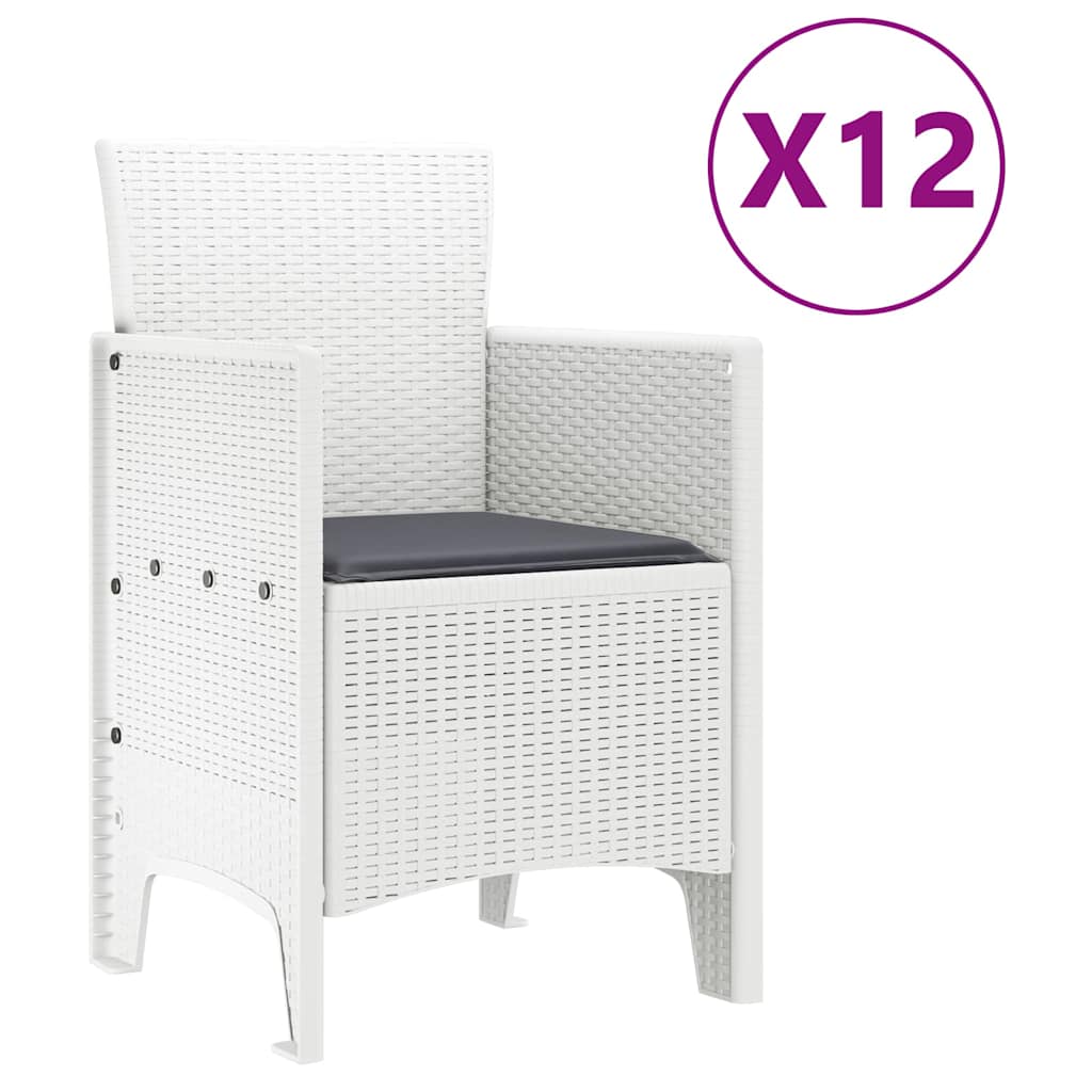Ensemble de salle à manger pour jardin 13 pcs Blanc Rattan Polt - XIOS
