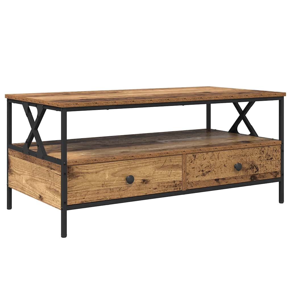 Table basse Bois ancien 100 x 51 x 45 cm Bois d'ingénierie - XIOS