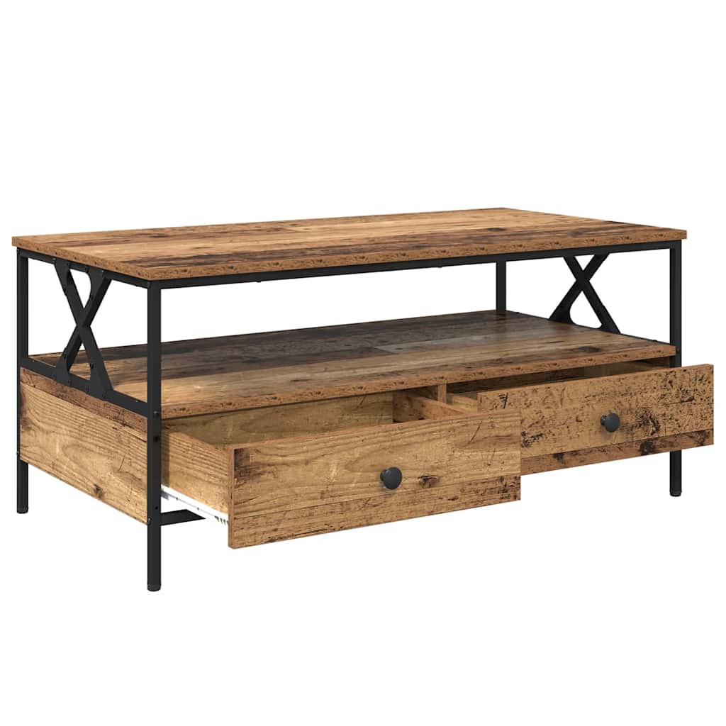 Table basse Bois ancien 100 x 51 x 45 cm Bois d'ingénierie - XIOS