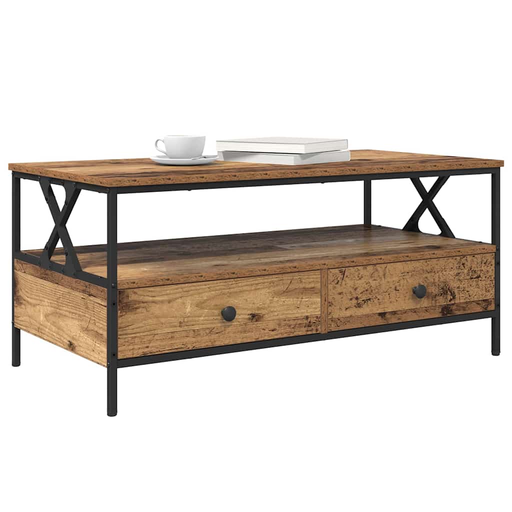 Table basse Bois ancien 100 x 51 x 45 cm Bois d'ingénierie - XIOS