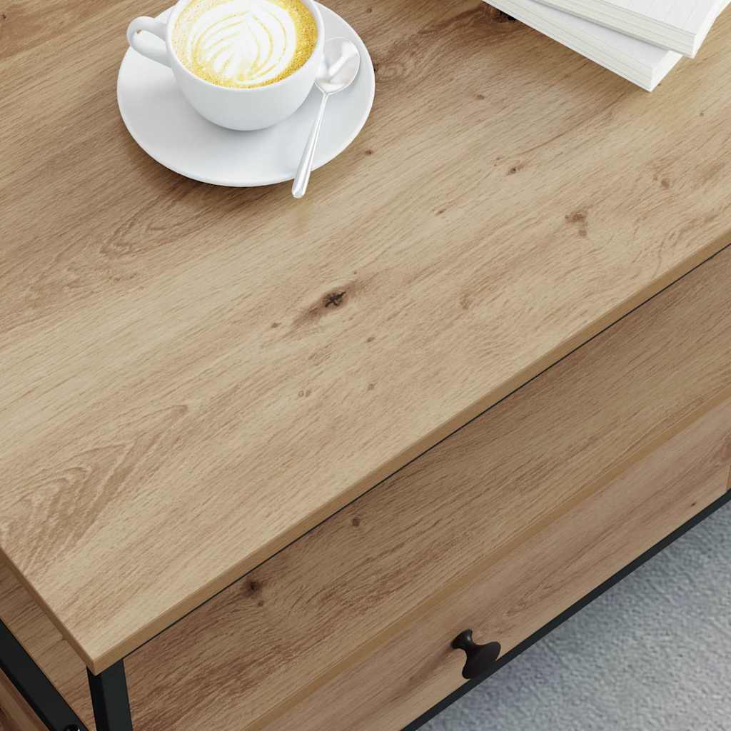 Table basse chêne artisanal 100 x 51 x 45 cm Bois d'ingénierie - XIOS