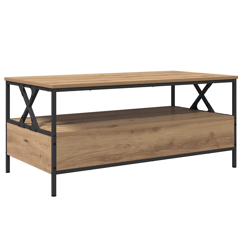 Table basse chêne artisanal 100 x 51 x 45 cm Bois d'ingénierie - XIOS